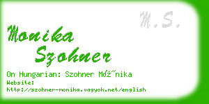 monika szohner business card